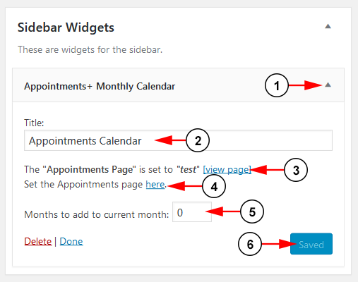 Widget Details-Appointments-Monthly Calendar