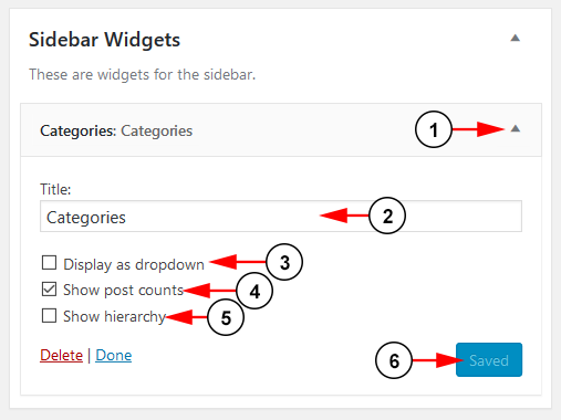 Widget Details-Categories