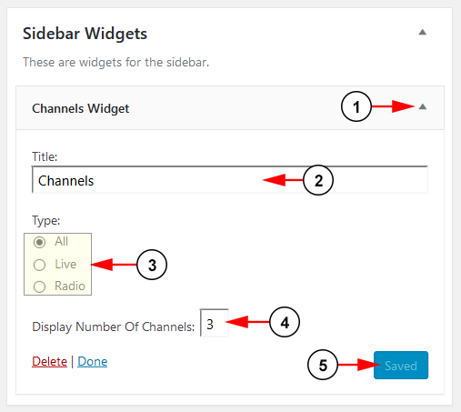 Widget Details-Channels