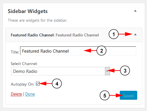 Widget Details-Featured Channels