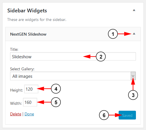 Widget Details-NextGEN Slideshow