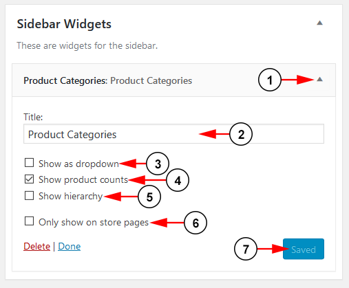 Widget Details-Product Categories