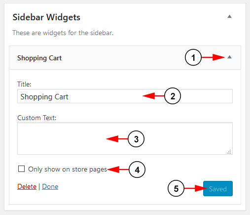Widget Details-Shopping Cart