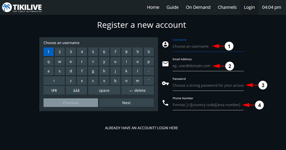 Create an Account Android-2