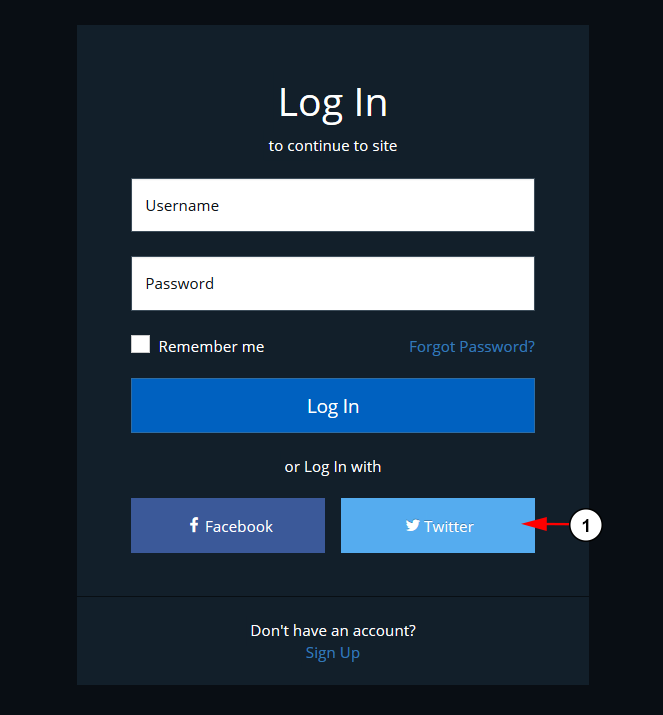 Login Using Your Twitter Account
